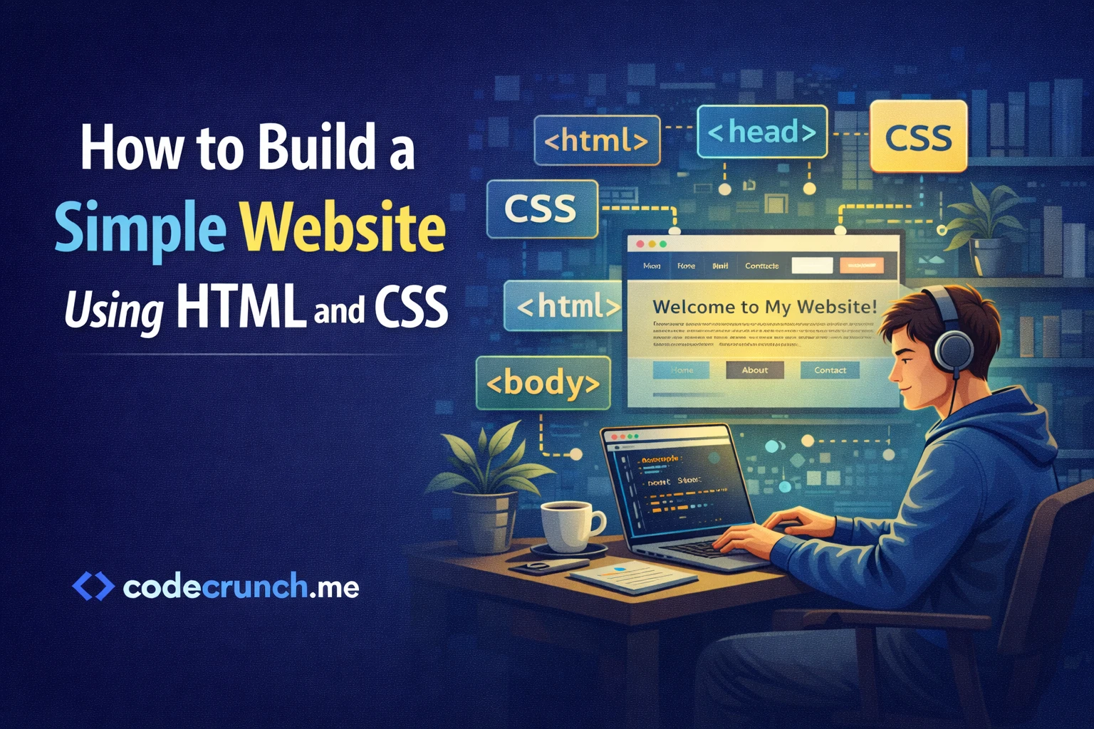 how to build a simple website html css codecrunch